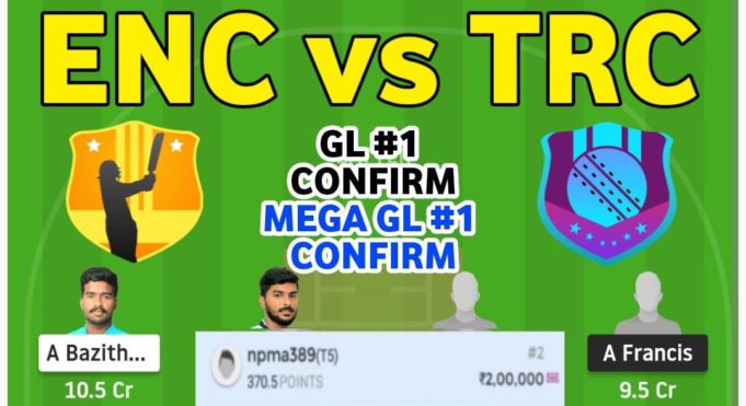 ENC VS TRC DREAM11 TEAM PREDICTION, PLAYING11 || BYJU’S KCA Club Championship